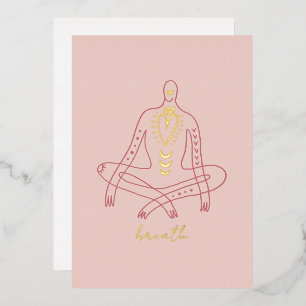 Meditatie yoga ademhalen en ontspannen folie feestdagenkaart