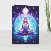 Meditatie Yoga Kristallen Amethist Lotus Verjaarda Kaart (Achterkant)