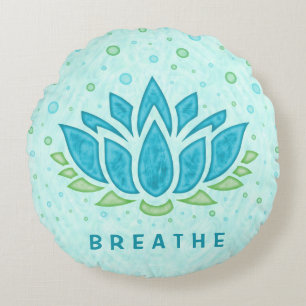 Meditatie Yoga Lotus Flower Zen  Sjabloon tekst Rond Kussen