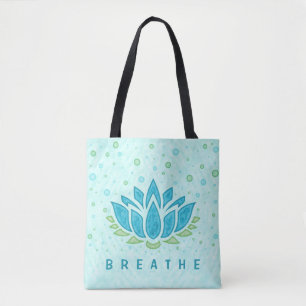Meditatie Yoga Lotus Flower Zen Sjabloon tekst Tote Bag