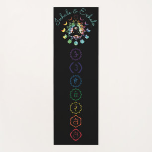 Meditatie Yoga mat met gekleurde Chakra-symbolen