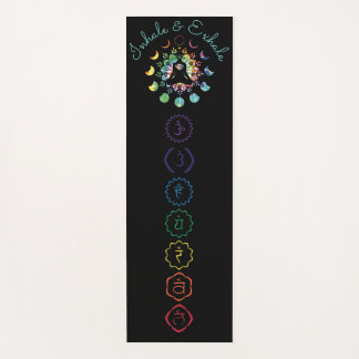 Meditatie Yoga mat met gekleurde Chakra-symbolen