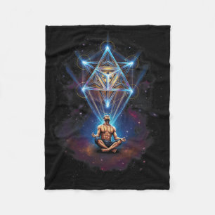Meditatie Yoga Metatron's Kubus Kosmische Illustra Fleece Deken