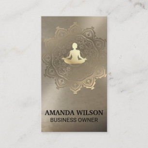 Meditatiepictogram Metallic gouden mandala-patro Visitekaartje