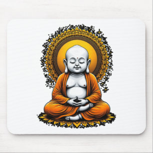 Meditatieve Boeddha Spirituele Kunst Vintage Stijl Muismat