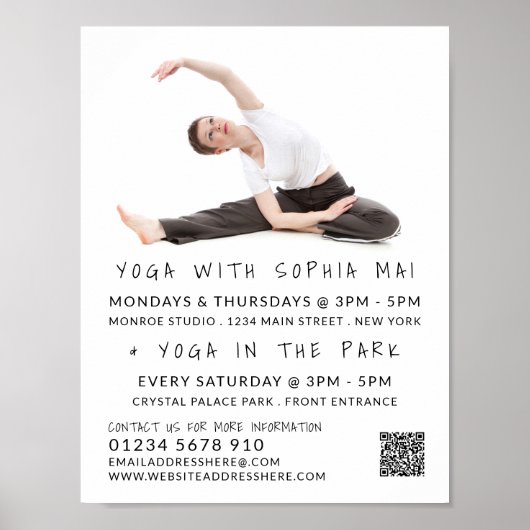 Meditatieve Houding Portret Yoga Klasse Reclame Poster (Voorkant)