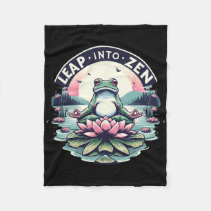 Meditatieve Kikker Lotus Houden Yoga Zen Vreedzame Fleece Deken