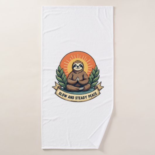 Meditatieve Luiaard Vintage Ontspannen Humor Desig Badhanddoek (Badhanddoek)