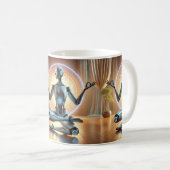 Meditating AI Robot Mug – Zen Cybernetic (Devant droit)