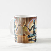 Meditating AI Robot Mug – Zen Cybernetic (Devant gauche)