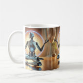 Meditating AI Robot Mug – Zen Cybernetic (Gauche)