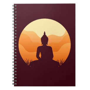 Meditating Buddha Sunset-laptop Notitieboek