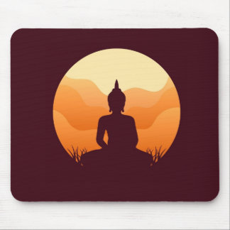 Meditating Buddha Sunset Mousepad Muismat