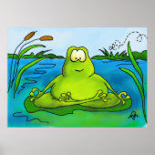 Meditating frog art print or poster (Devant)