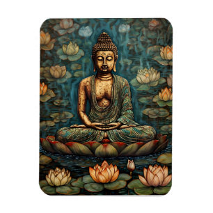 Meditating Gautam Buddha Art Magneet