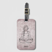 Meditating Lady Custom Name Bagagelabel (Voorkant (verticaal))