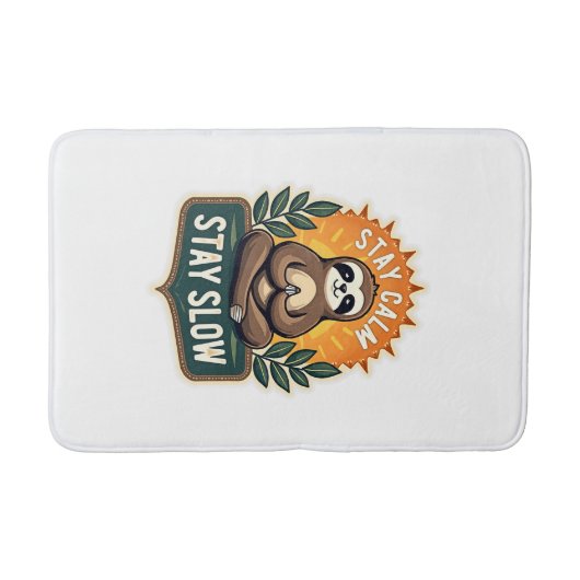 Meditating Luiaard Vintage Ontspannen Geest T-Shir Badmat (Voorkant)