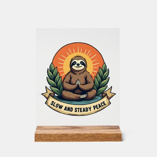 Meditating Sloth Vintage Relaxed Humor Design 2 (Recto)