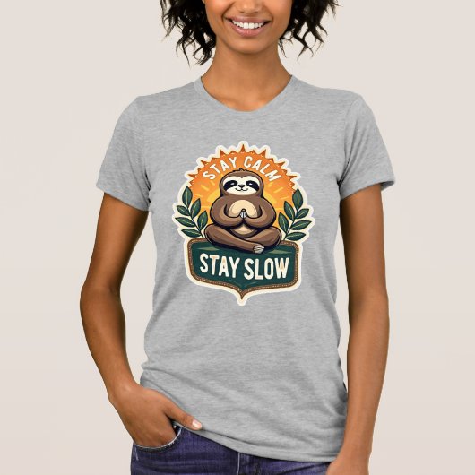 Meditating Sloth Vintage Relaxte Geest T-Shirt 2 (Voorkant)