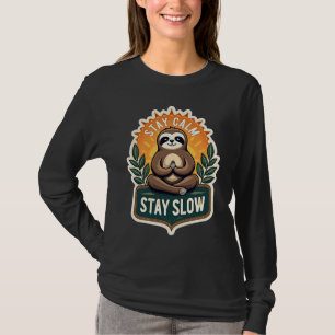Meditating Sloth Vintage Relaxte Geest T-Shirt 2