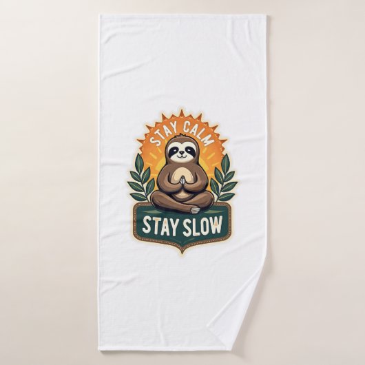 Meditating Sloth Vintage Relaxte Geest T-Shirt 2 Badhanddoek (Badhanddoek)