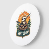 Meditating Sloth Vintage Relaxte Geest T-Shirt 2 Grote Klok (Hoek)