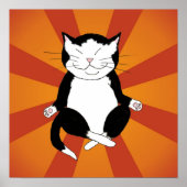 Meditating Tuxedo Kitty Poster Print (Devant)
