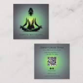 Méditation Aura Yoga Carte de visite Carré (Devant / Derrière)