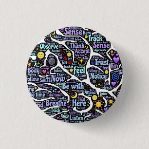 Meditation Body Inspirerend Word Art Ronde Button 3,2 Cm