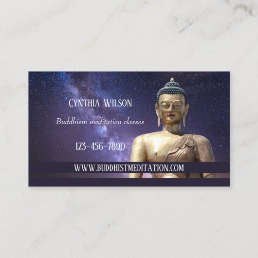 Méditation bouddhiste Carte de visite enseignant (Devant)