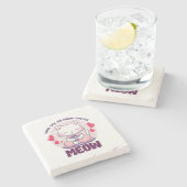 Meditation cat - Kawaii cat Stenen Onderzetter (Zijkant)