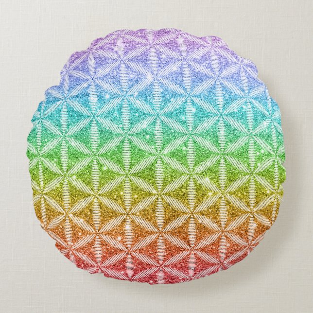 Méditation Coussin Fleur de vie Mandala Chakra (Devant)