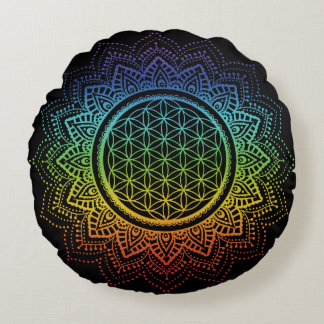 Méditation Coussin Fleur de vie Mandala Chakra