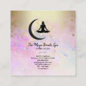 *~* Meditation Gold Woman + Moon Yoga Mindfulness Vierkante Visitekaartje (Achterkant)