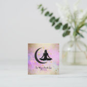 *~* Meditation Gold Woman + Moon Yoga Mindfulness Vierkante Visitekaartje (Staand voorkant)