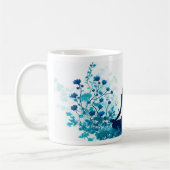 Méditation Illustration Mug - bleu serène Floral (Gauche)