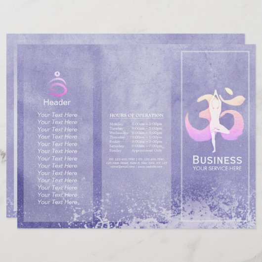 Méditation Instructeur Yoga Pose Brochure (Devant / Derrière)