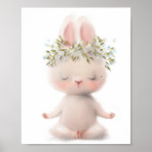 Méditation lapin d'aquarelle adorable | Impression (Devant)