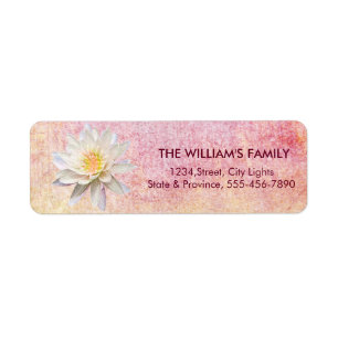 Méditation Lotus Yoga Floral Rose Retour Étiquette