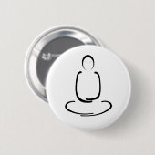 Meditation Man Black Ronde Button 5,7 Cm (Voorkant /achterkant)