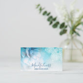 *~* Meditation Mandala Reiki Yoga Floral Glitter Visitekaartje (Staand voorkant)