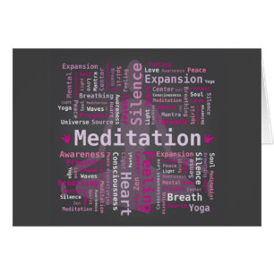 Méditation Mot Cloud Rose Couleurs Noir Arrière -