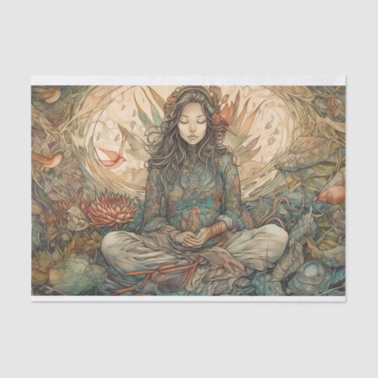 Meditation Namaste Tissuepapier (Voorkant)