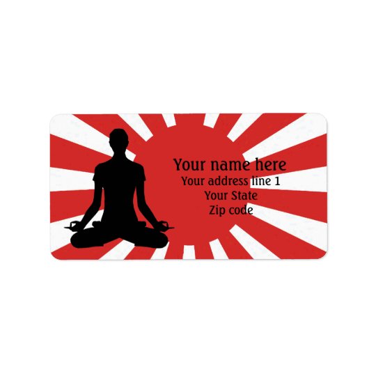 Méditation personnalisée du yoga 4 de Soleil Étiquette D'adresse