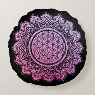 Meditation Pillow glitter roze paars Rond Kussen