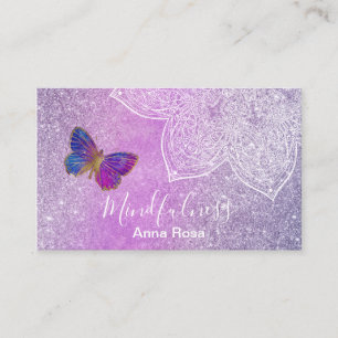 *~* Meditation Reik Yoga Butterfly Mandala Visitekaartje
