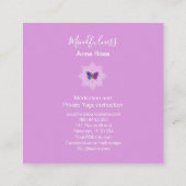 *~* Meditation Reiki Mindfulness Mandala Butterfly Vierkante Visitekaartje (Achterkant)