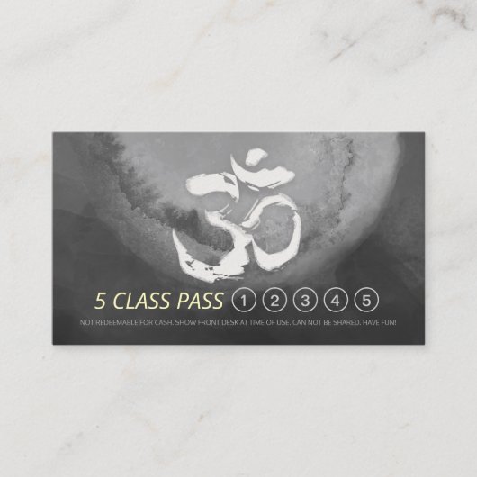 Méditation Yoga Instructeur 5 Classe Pass Fidélité (Devant)
