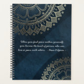 Méditation Yoga Instructeur Blue Gold Mandala Cita (Devant)