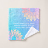 Méditation Yoga Instructeur Blue Gold Mandala Cita (Gant de toilette)